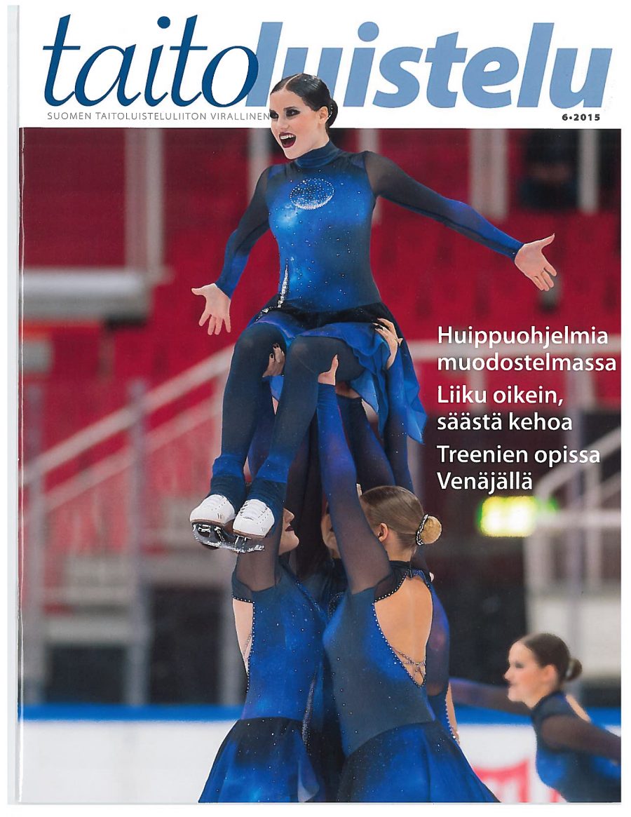 Taitoluistelu-lehden kannessa vuonna 2015 oli vuorossa muodostelmaluistelu ja Helsinki Rockettes. 