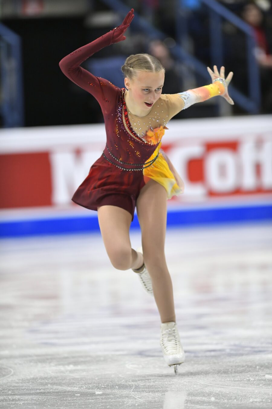 Janna Jyrkinen taitoluistelun EM-kilpailuissa Metro Areenalla 28.1.2023.