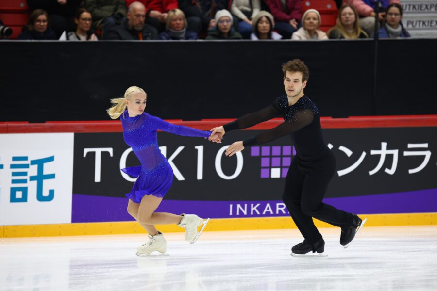 Milania Väänänen ja Filippo Clerici luisteli Finlandia Trophyssa kauniin vapaaohjelman ja sijoittui pariluistelukilpailussa seitsemänneksi pistein 160,73.