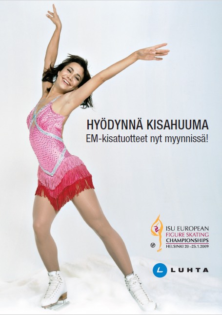 Luhta oli yhteistyökumppanina taitoluistelun EM-kilpailuissa vuonna 2009, jolloin jäällä nähtiin Susanna Pöykiö.